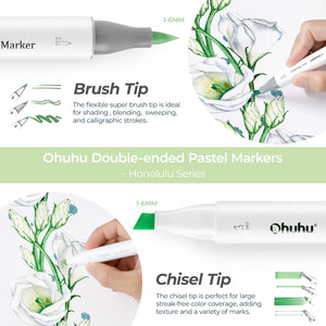 Ohuhu Honolulu Marker Pen Dual Tips Alcohol Art Markers Set