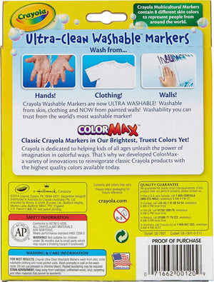 Crayola - Markers, Washable Broad Line Markers, 8 markers- 01330739