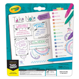 Crayola -Take Note! Washable Gel Pen Set, 14 pens- 01330801