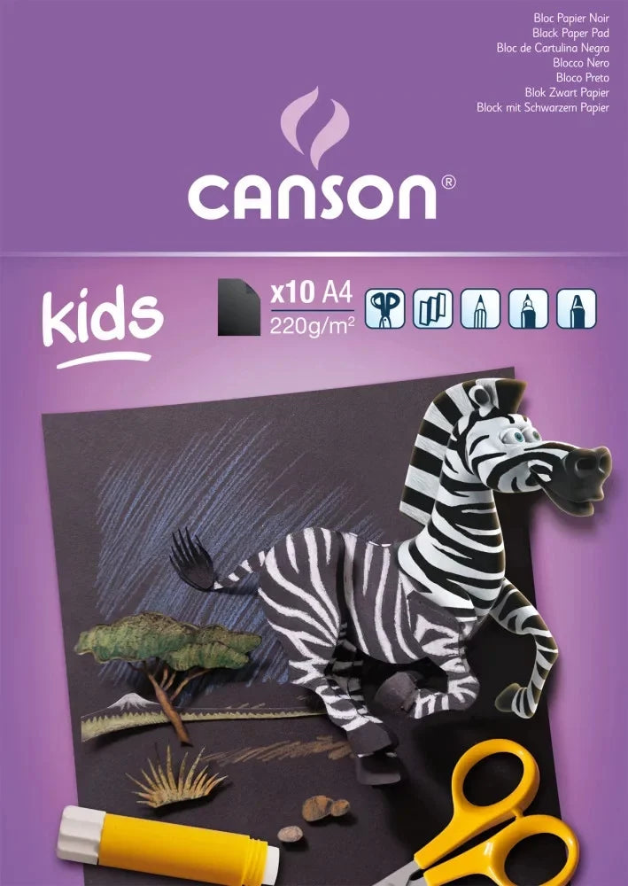 CANSON PAD CANCOLOR 10S A4 220G BLACK -C400015602-07021964