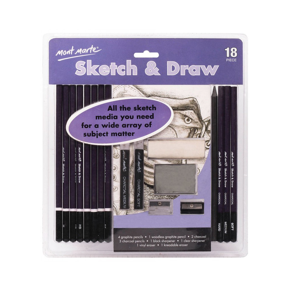 Arabi E-Mart - Mont Marte White Charcoal Pencils - Pack of 3