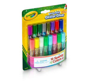 Crayola, Washable Glitter Glue, 16 sparkly glitter colors,  01330701