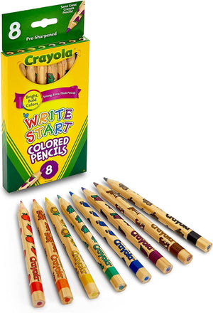 Crayola, Write Start Coloured Pencils, Pencil Crayons, Set of 8 Colors - 01330753