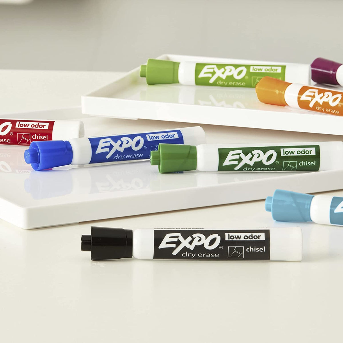 Expo Low Odor Dry Erase Marker Set with White Board Eraser and