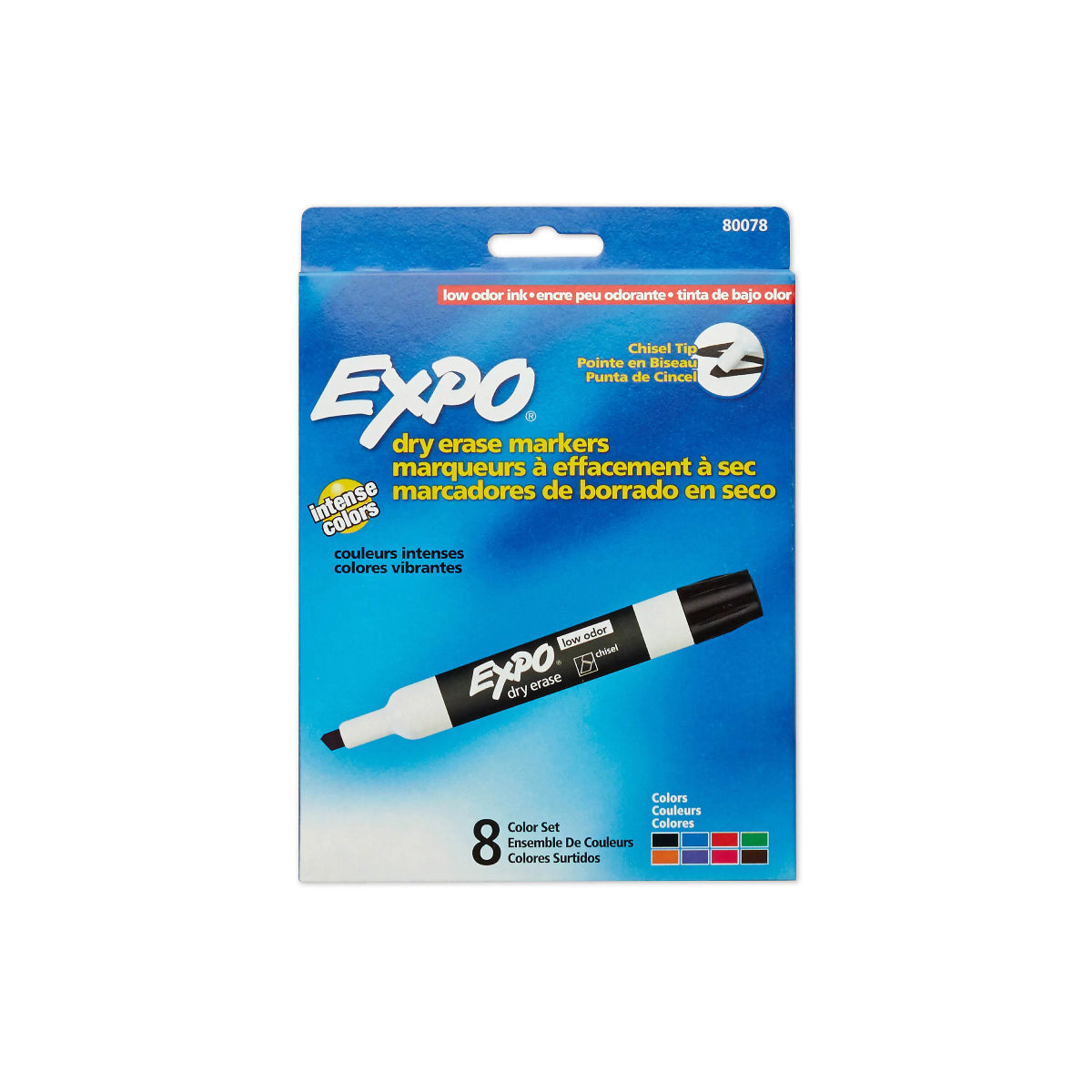 Expo, Low Odor Dry Erase Markers, Chisel Tip, Set of 8 Assorted Colors -  Mogahwi Stationery