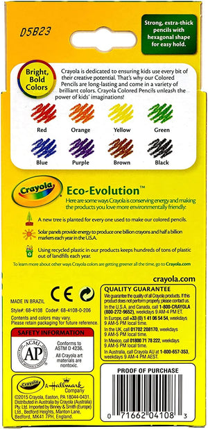 Crayola, Write Start Coloured Pencils, Pencil Crayons, Set of 8 Colors - 01330753